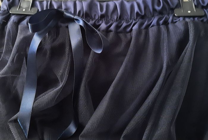 JUPE LONGUE GAZE BLEU MARINE - photo numéro 3