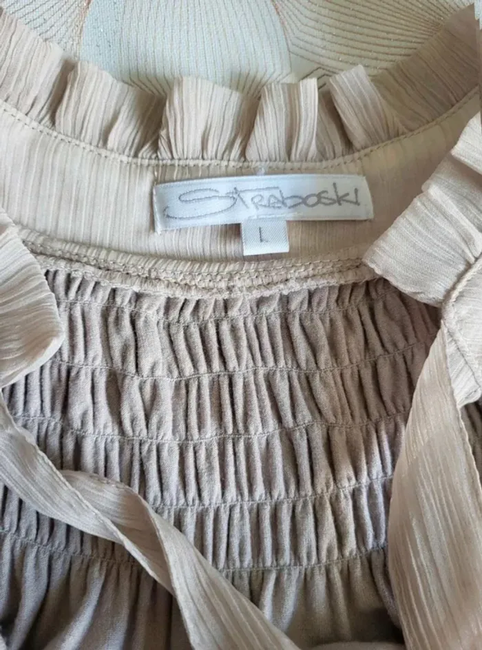 Haut  Femme Vintage  y2k Crème fluide  taille L Straboski - photo numéro 2