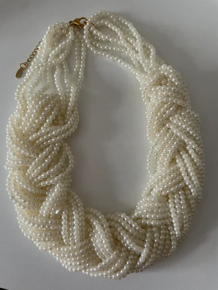 Collier torsadé perles blanches MaxMara - photo numéro 5