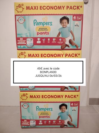 246 couches pampers premium protection en taille 4
