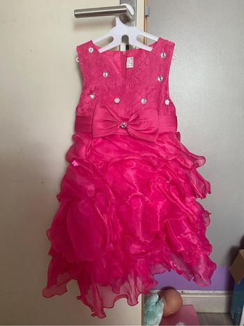 Robe de cérémonie rose froufrous
