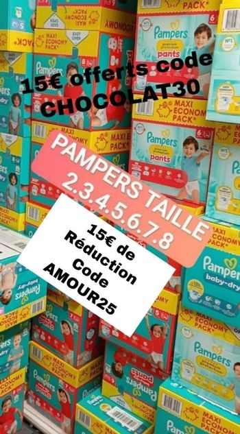 Couches Pampers taille  2.3.4.5.6.7.8