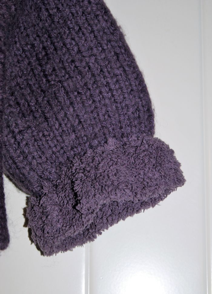 Gilet chaud fait main en laine – Bébé fille 6 mois – Violet - photo numéro 4