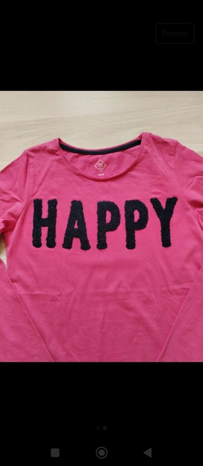 Tee-shirt manches longues TEX 13-14 ans - photo numéro 2