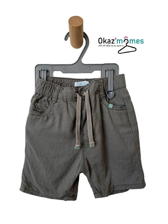 Short léger en lin gris - Obaïbi 6 mois (68cm)