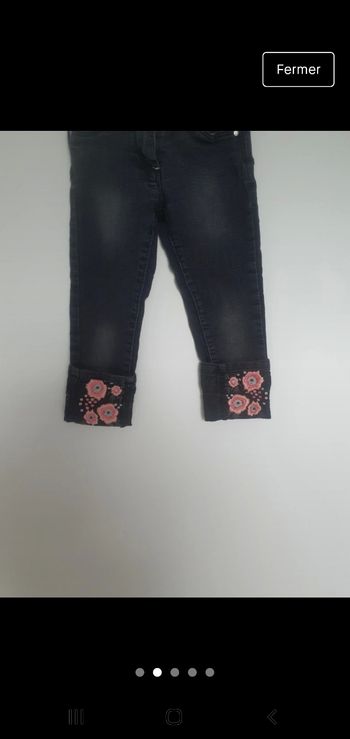 Jeans noir avec broderie fleurs 2 ans orchestra