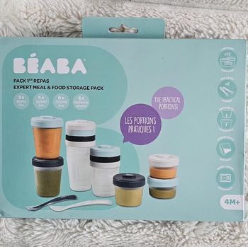 Pack 1 er repas Béaba bleu/gris Neuf
