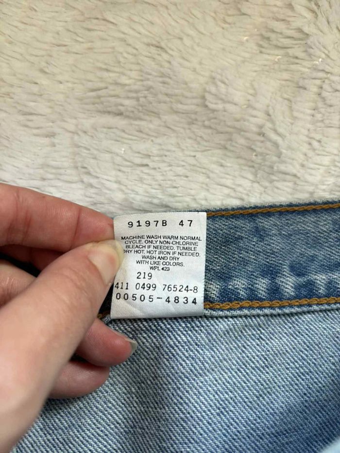 Jean Levi’s homme 505 Regular Fit straight leg W40 L30 (50 FR / XXL) Bleu clair vintage Mexico rare - photo numéro 9