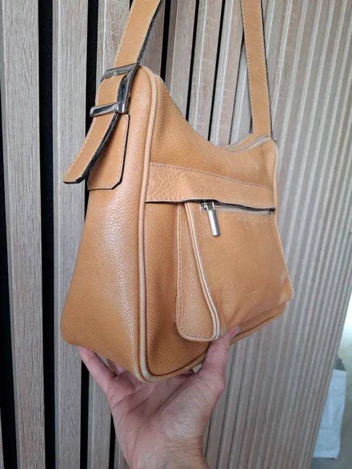 Sac bandoulière marron clair vintage - photo numéro 5