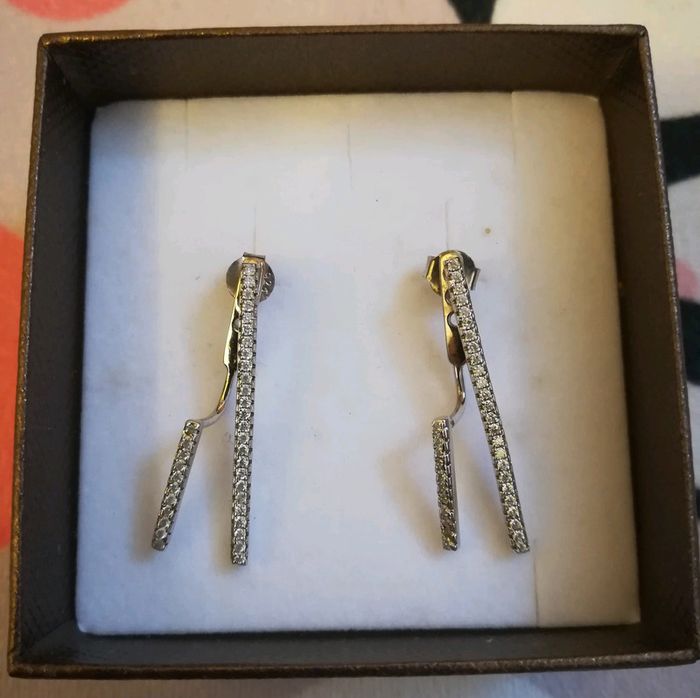 Boucle d'oreilles argent et zirconium neuves