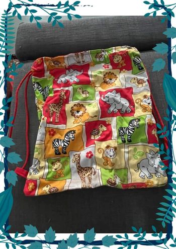 Petit sac en toile motif jungle