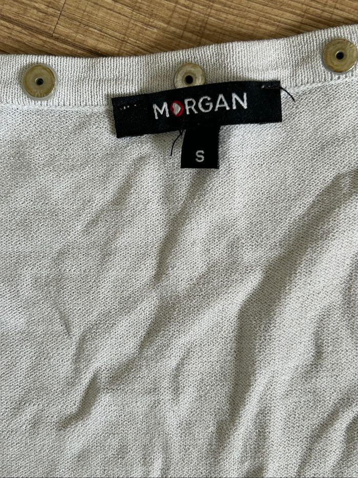 Haut gris et bleu Morgan taille S état satisfaisant (avec défaut) - photo numéro 9