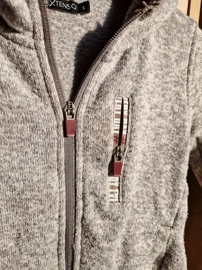 Gilet polaire zippé gris 5 ans - photo numéro 3