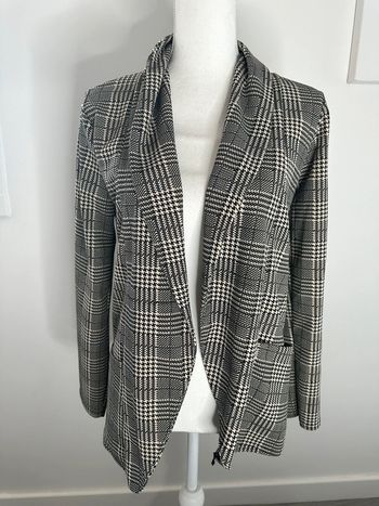 Blazer à carreaux pied de poule noir et blanc T38/40 M/L