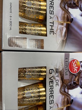 2 set de verres à thé neuf 200ml