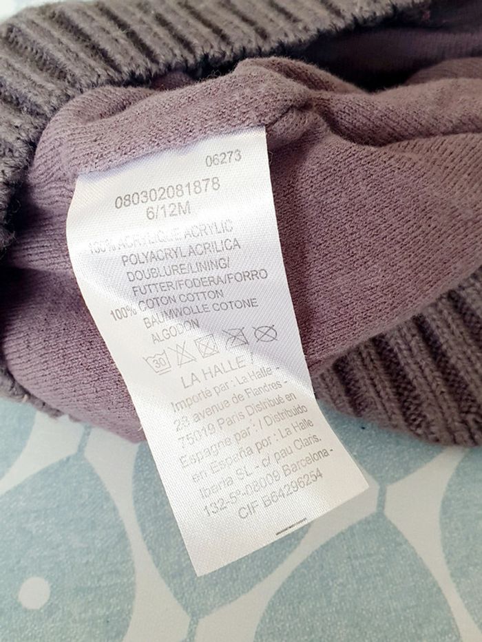 Beret gris - 6/12M - photo numéro 3