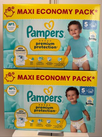 160 couches Pampers premium protection taille 5