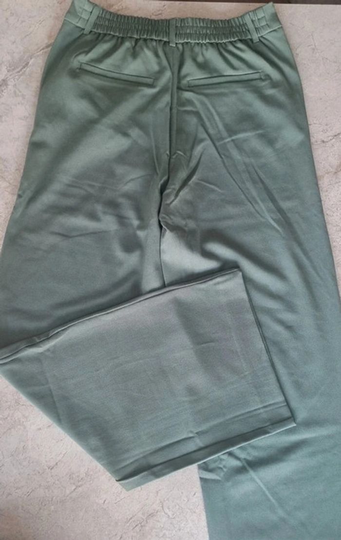Pantalon a jambe ample Vila - Taille haute - Vivarone - Duck Green - photo numéro 4