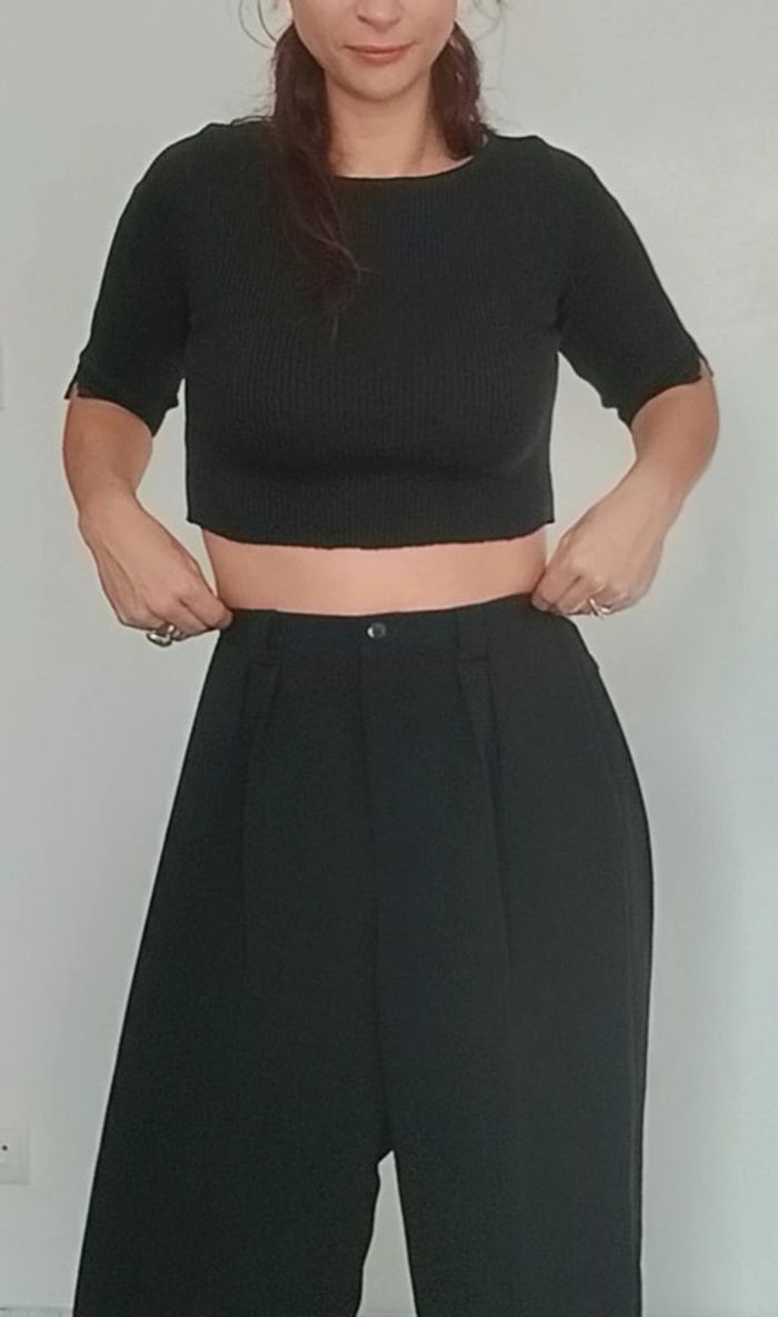 Pantalon noir a pinces chic taille 34 - photo numéro 3