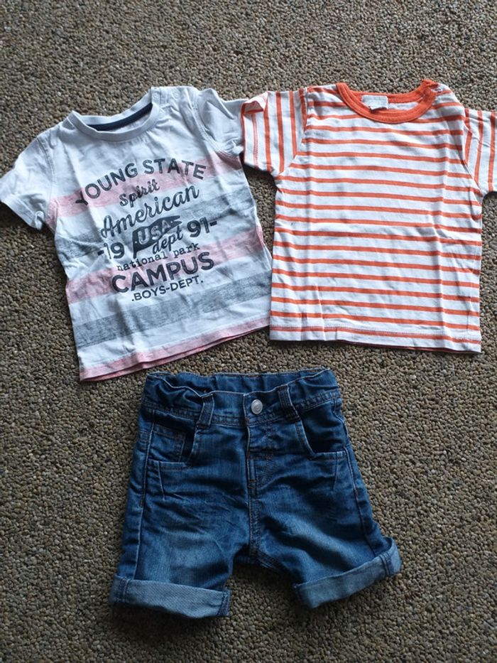 Lot tee-shirts et shirt en jean 12 mois