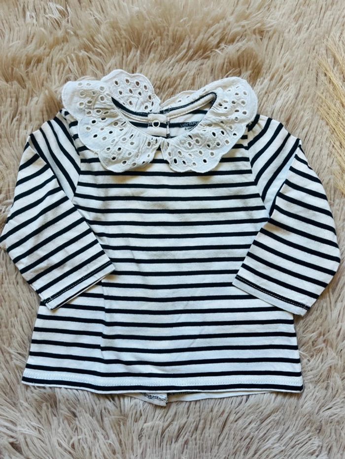 T-shirt manches longue marinière - photo numéro 2