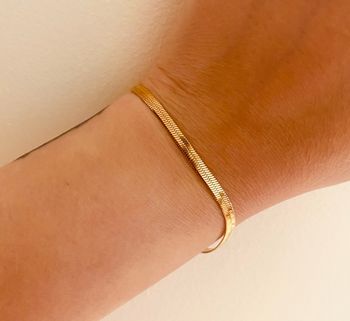 Bracelet réglable doré maille de serpent acier inoxydable