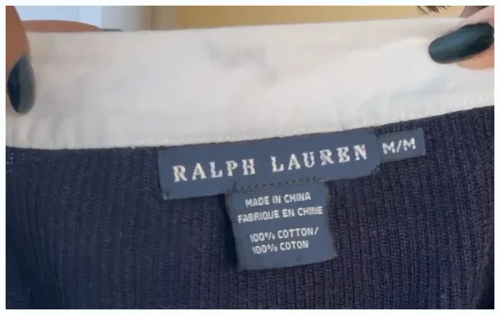 Top pull Ralph Lauren bleu très bon etat taille M - blue shirt - photo numéro 5