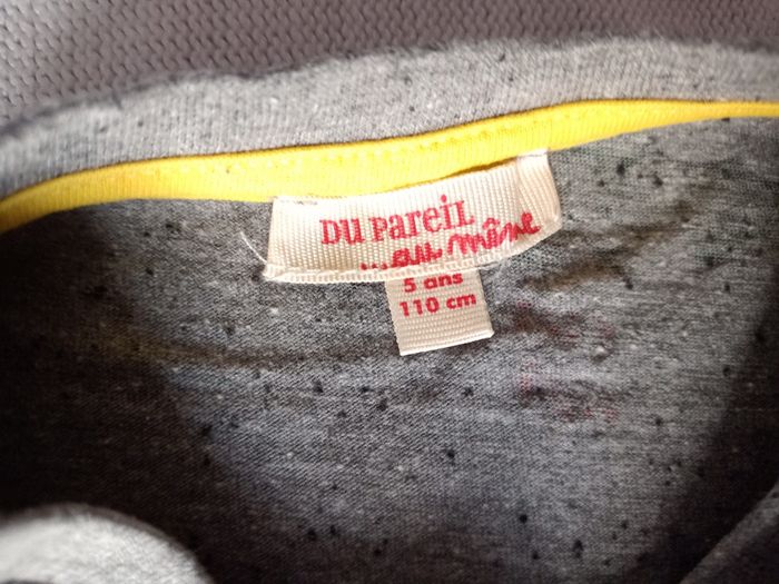 Tee-shirt manches longues gris dinosaures garçon 5 ans Dpam - photo numéro 3