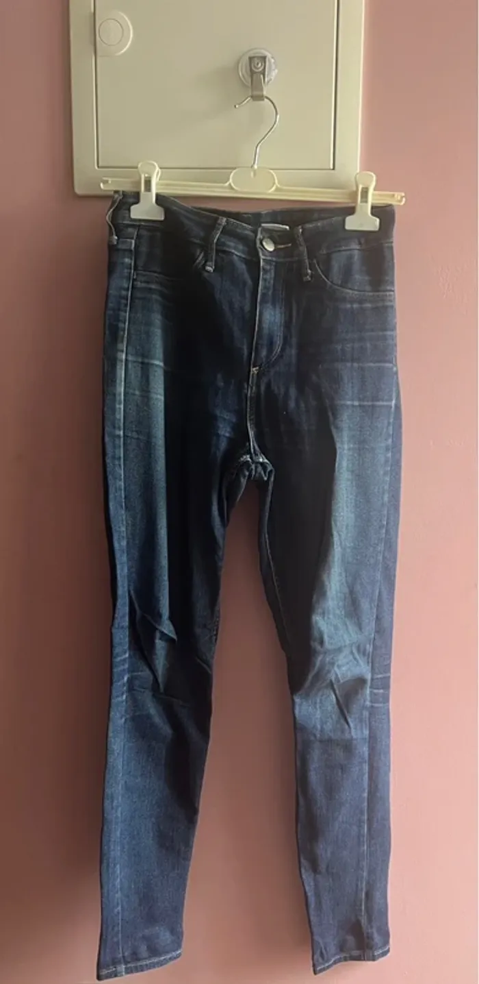 Jean taille haute bleu foncé - photo numéro 2