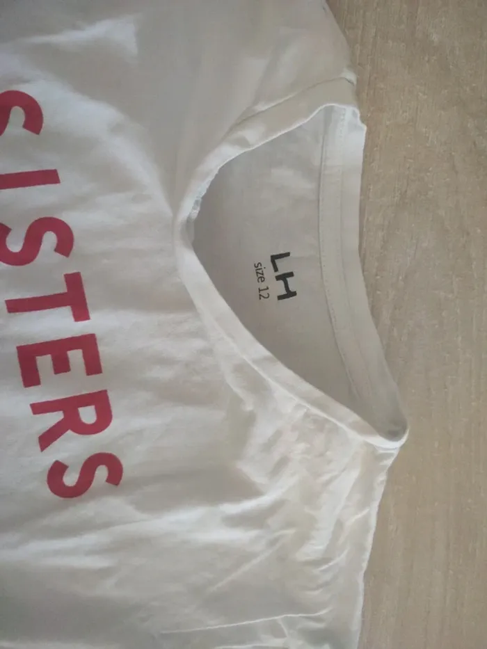 T-shirt manches courtes blanc sisters club la halle 12 ans - photo numéro 3