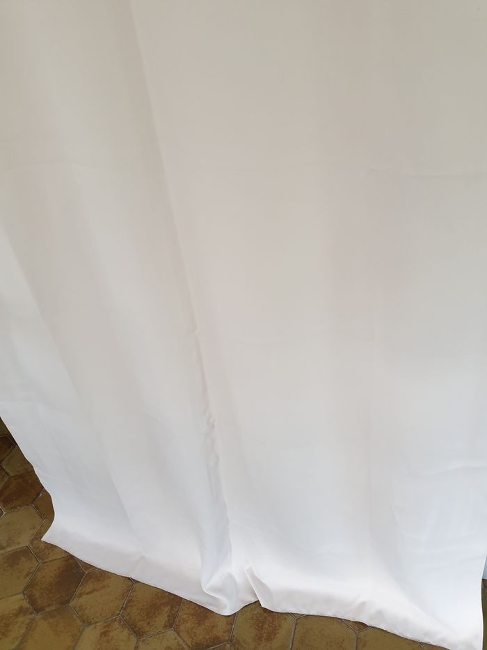 Grand rideau beige occultant a pattes - photo numéro 3