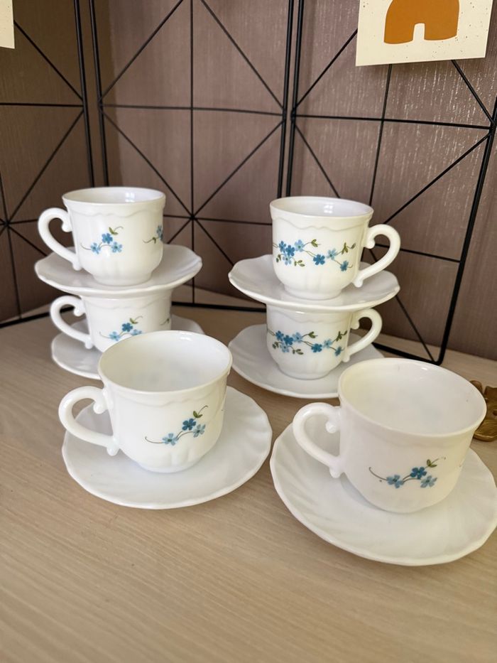 tasses Arcopal avec soucoupes Myiosotis - photo numéro 3