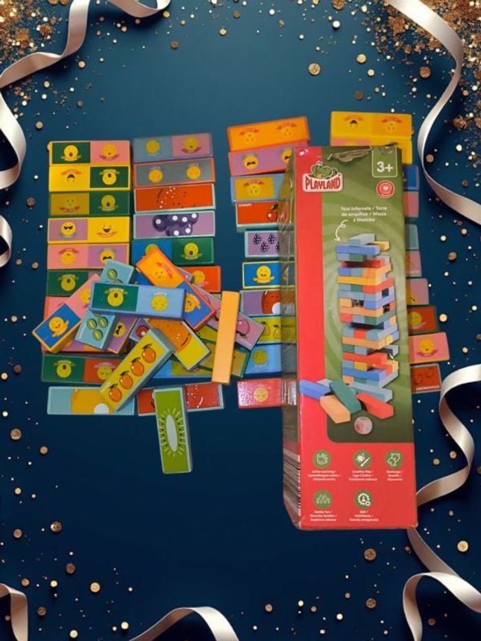 Jeu en bois tout coloré ❤️ 5 en 1 complet - Construction créative