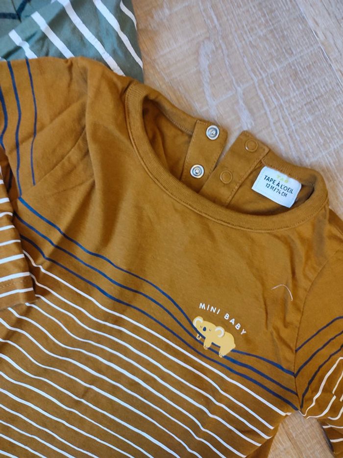 2 t-shirt manches longues 12 mois - photo numéro 2