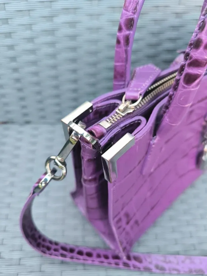 Sac a main avec bandoulière cuir ming The kooples violet - photo numéro 4
