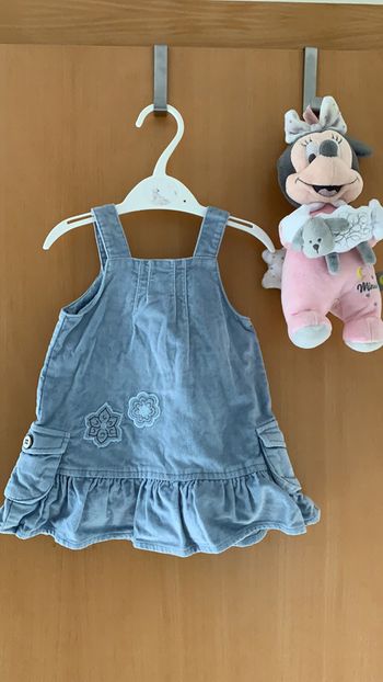 Robe bleue velours en 3 mois