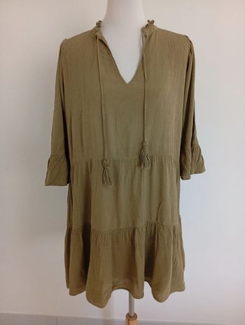 Amisu - Robe kaki taille 40 | gaze de coton