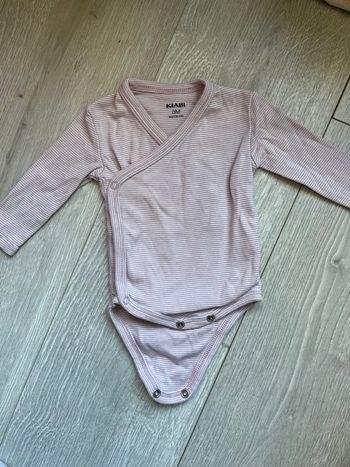 Body croisé manches longues Kiabi - Rayé Rose - 3 mois