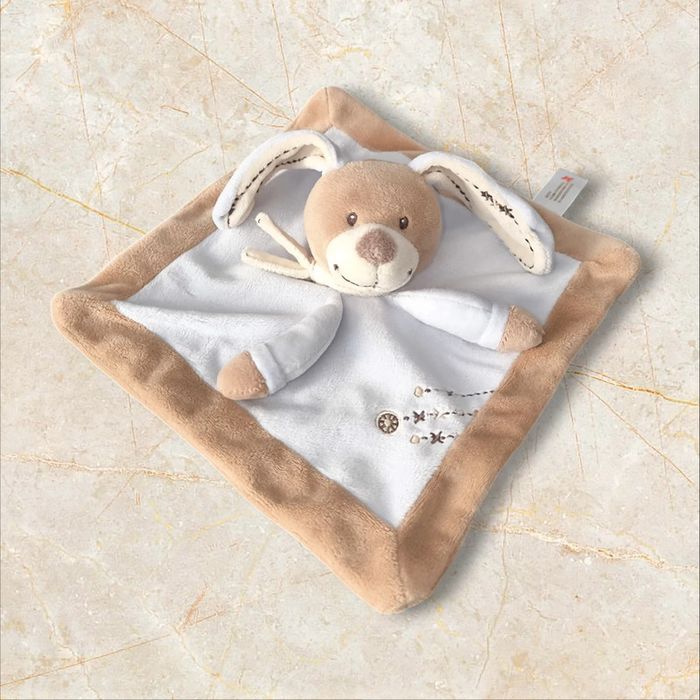 Doudou lapin plat Bleu ciel marron Nicotoy Simba toys