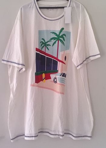 T-shirt manches courtes marque U collection taille XXXXXL/5XL couleur blanc à motif pour homme