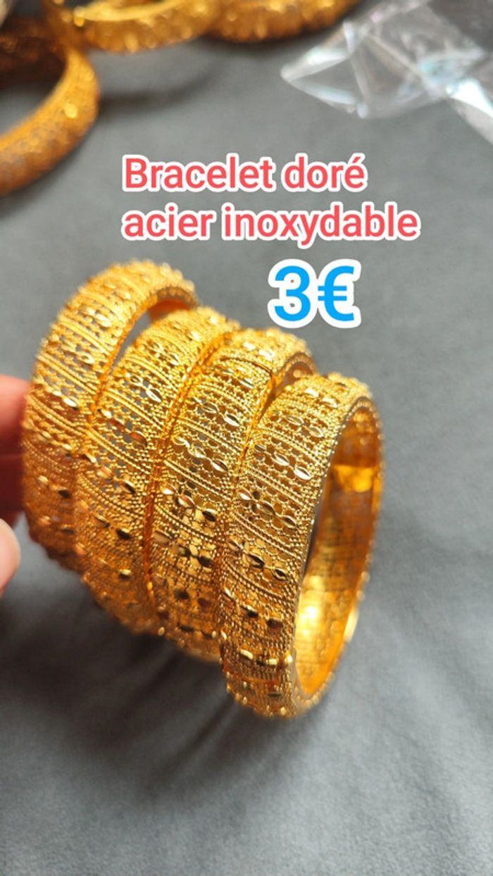 Bracelet doré acier inoxydable