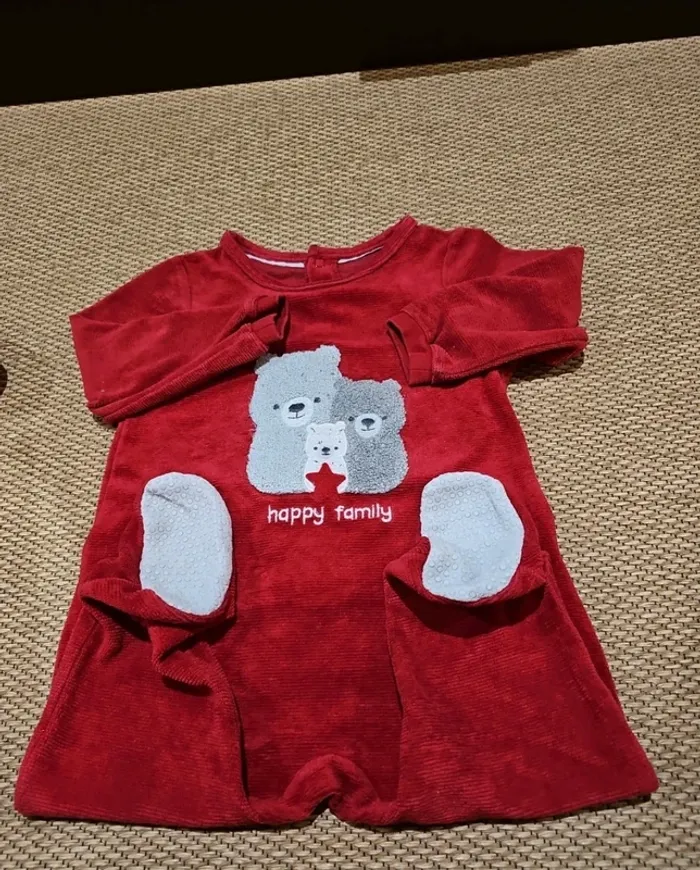 Pyjama velours obaibi taille 12 mois