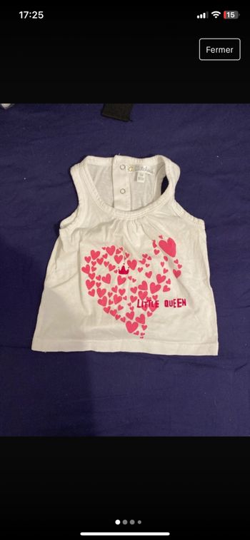 Débardeur 3 mois rose et blanc