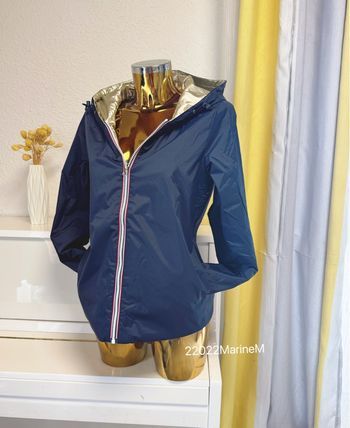 Veste courte imperméable marine doré taille M