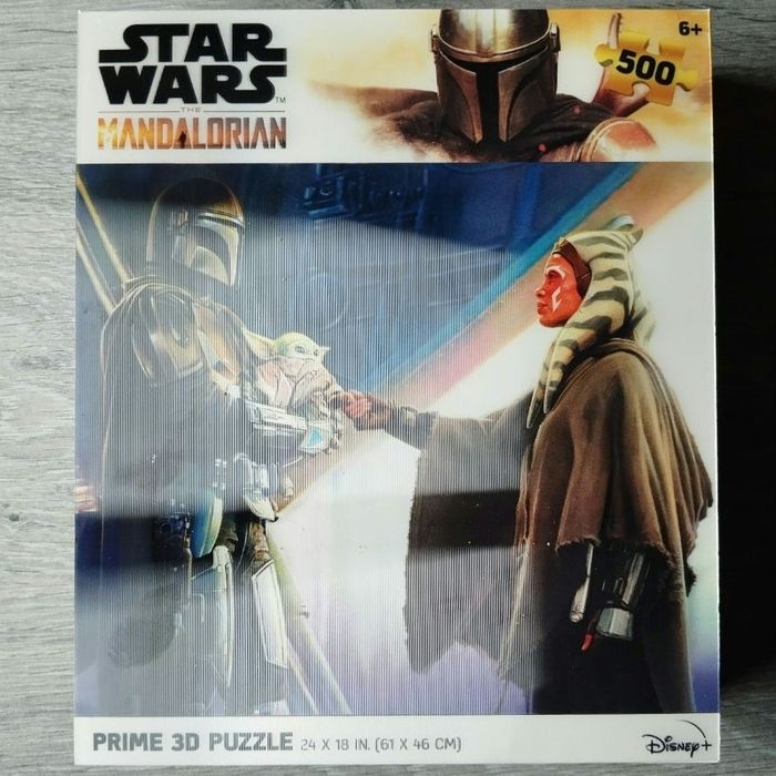 STAR WARS - Puzzle lenticulaire 3D The Mandalorian Grogu Ashoka 500 pièces