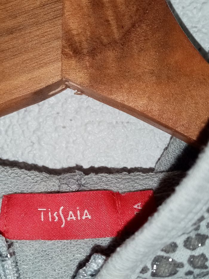 4 ans tissaia veste grise zippé a capuche leopard toutes saisons /très bonne état - photo numéro 5