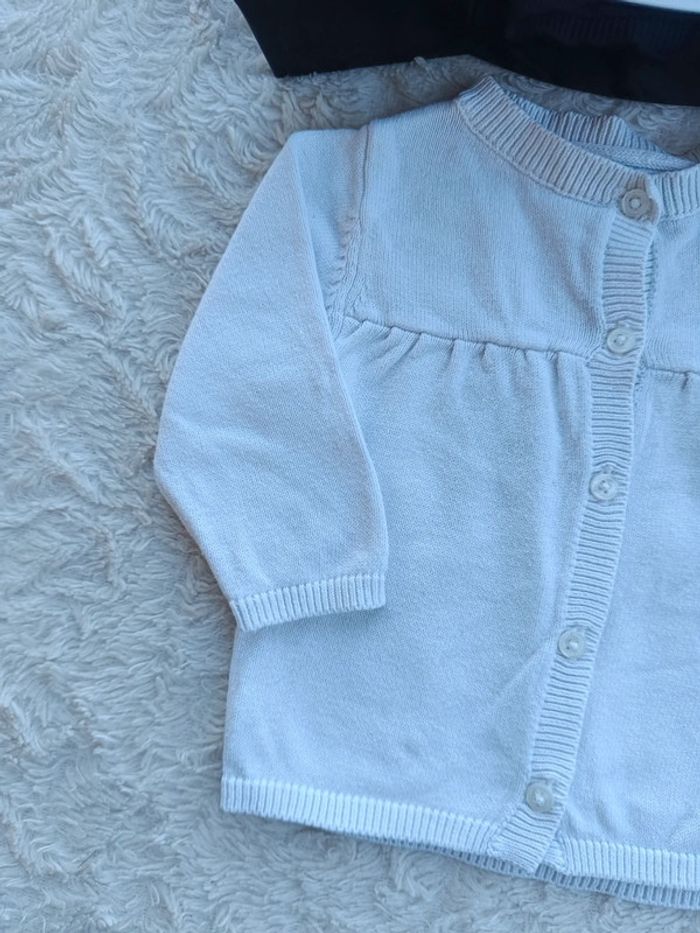 Gilet Fille 3 mois motif cerise Vertbaudet 100% coton - photo numéro 3