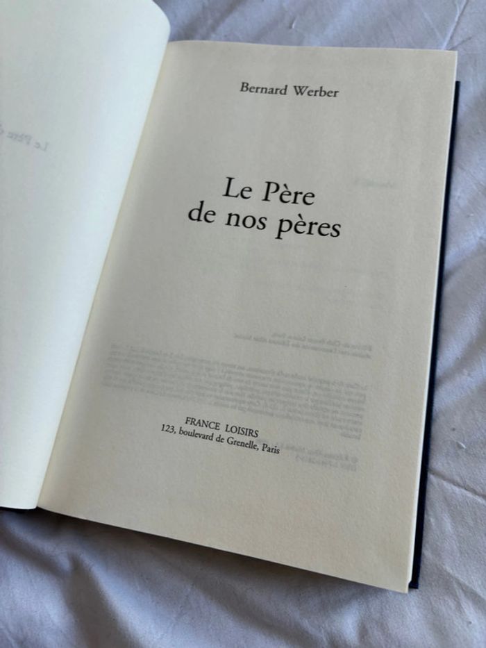 Livre Le père de nos pères – Bernard Werber (France Loisirs 1998) | Roman thriller paléontologique - photo numéro 7