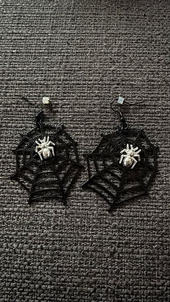 Boucles d’oreilles toiles d’araignées Halloween