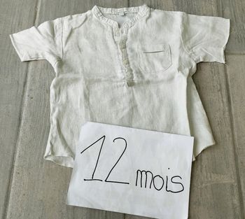 Lot N°310 Chemise manches courtes en lin 12 mois
